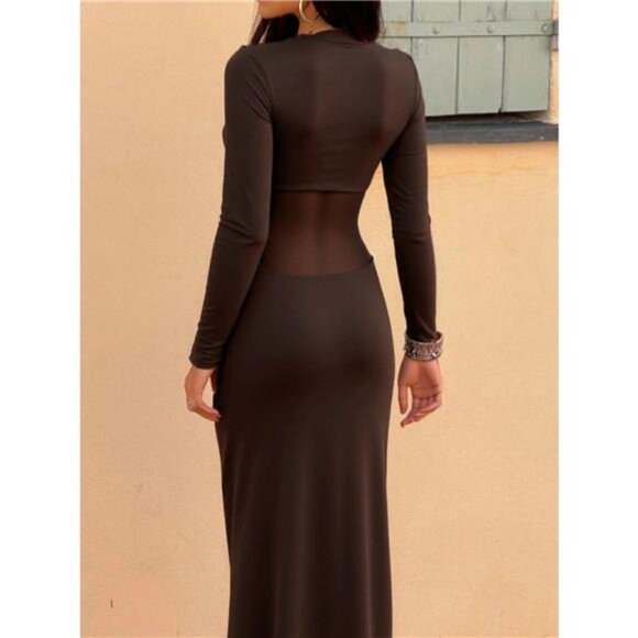 Long Sleeve Ruched Bodycon Dress - Picture 5 of 6